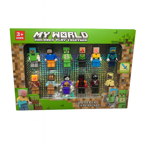 Set De 12 Personajes Tipo Minecraft