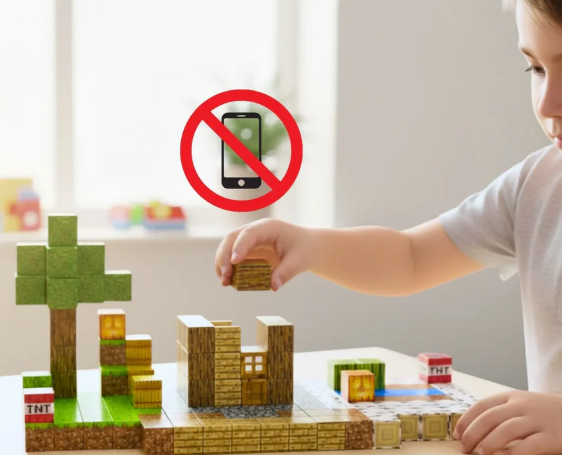 Bloques Magnéticos Tipo Minecraft – 100 Piezas y 5 Personajes- Diversión y Aprendizaje STEM